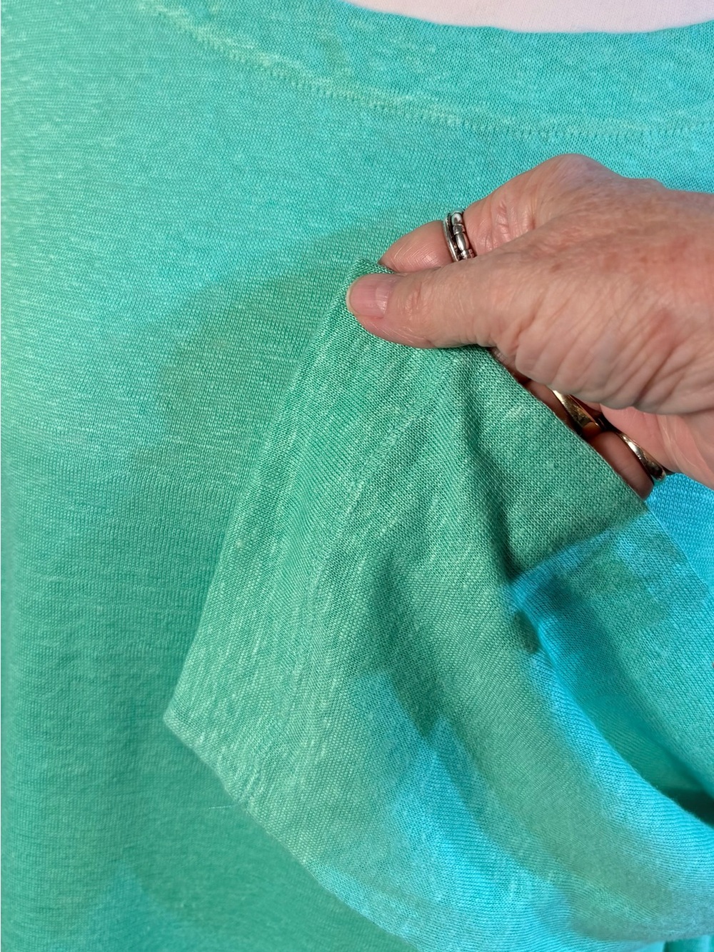 💥NWOT J.Jill Love Linen Turquoise White Layered Tunic Top 100% Linen XL💚 - Picture 6 of 10